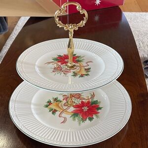 Mikasa Italian Holiday White Tiered Tray